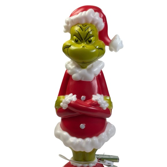 14" The Grinch 65th Anniversary Tabletop Lighted Gemmy Blow Mold - Picture 6 of 9